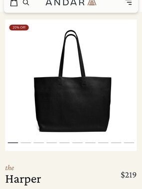 The Harper Tote — Black Leather Shoulder Bag by Andar